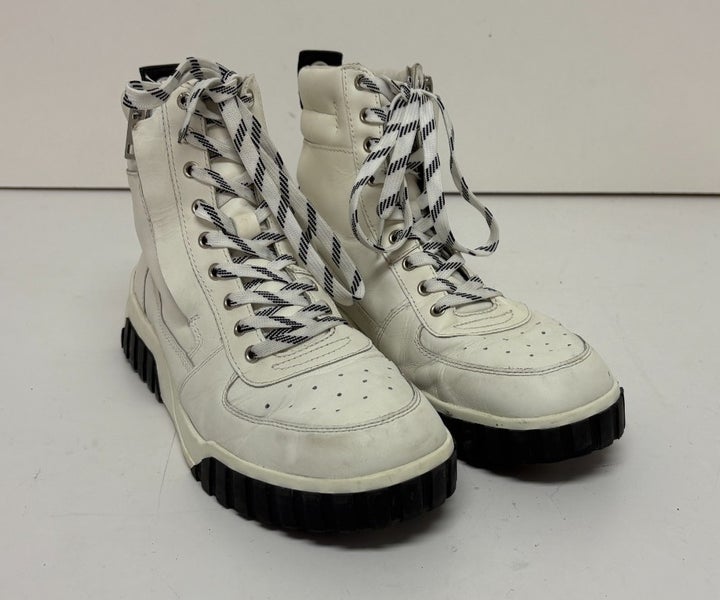 Diesel S-RUA MC White Leather Side-Zip High-Top Fashion Sneakers US 10 EU 43
