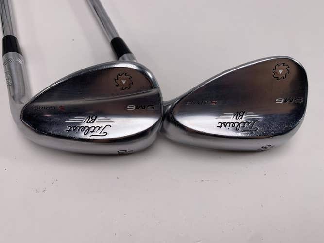 Titleist Vokey SM6 Tour Chrome Wedge Set 56* 10 60* 10 Wedge Steel Mens RH