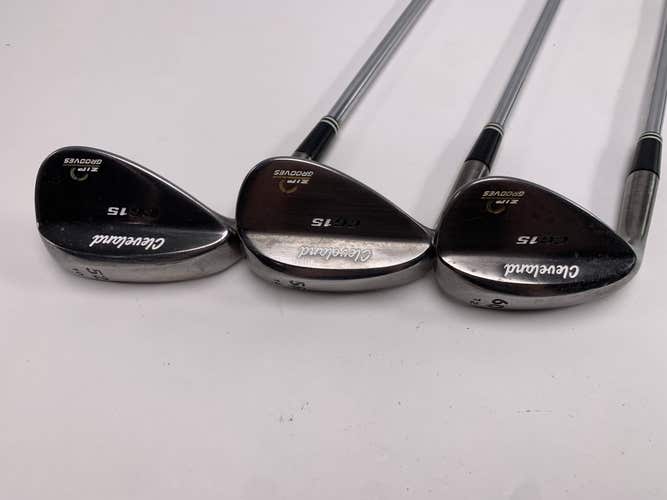 Cleveland CG15 Black Pearl Wedge Set 52* 10 56* 14 60* 12 Traction Wedge Mens LH