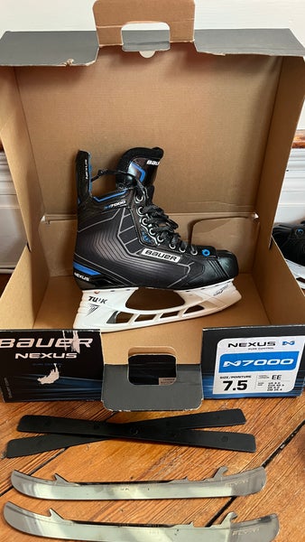 NEW Bauer Nexus N7000 Ice Hockey Skate RIGHT SKATE ONLY Extra Wide Width 7.5EE 7.5 EE