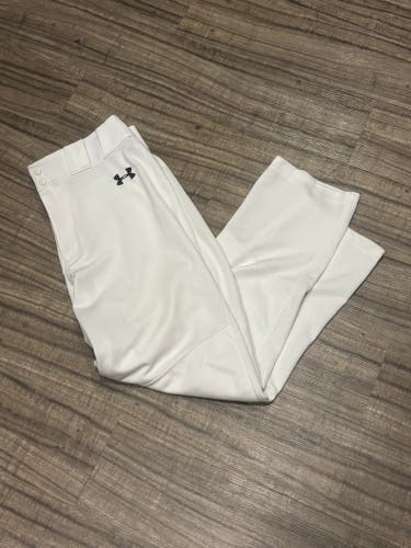 Under Armour Heat Gear Baseball Pants Adult Large White Loose Fit