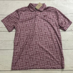 Nike Dri-FIT Victory+ Pine Needle Print Golf Polo Plum Dust Small FQ1134-523