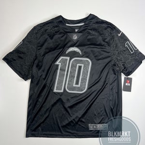 Nike Justin Herbert Black Los Angeles Chargers RFLCTV Limited Jersey 2XL