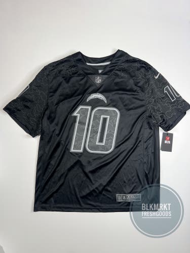 Nike Justin Herbert Black Los Angeles Chargers RFLCTV Limited Jersey 2XL