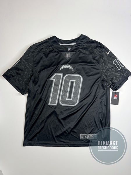 Nike Justin Herbert Black Los Angeles Chargers RFLCTV Limited Jersey 2XL