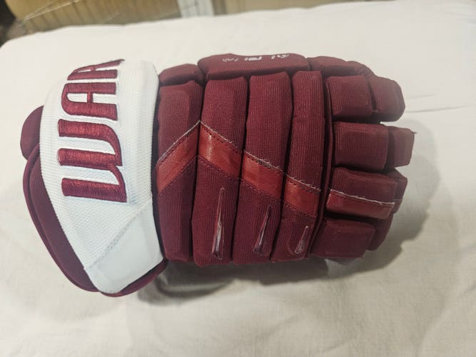 Game Used Warrior Alpha DX Pro Stock Gloves Colorado Avalanche Reverse Retro Megna 14”