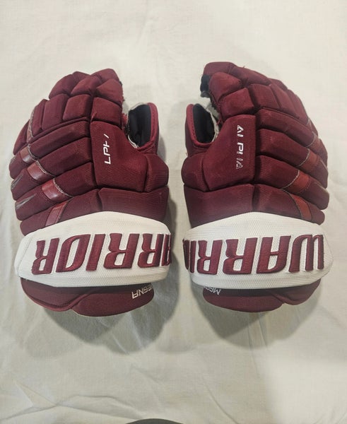 Game Used Warrior Alpha DX Pro Stock Gloves Colorado Avalanche Reverse Retro Megna 14”