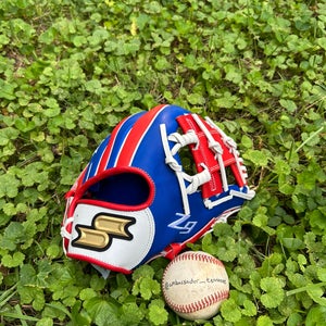 SSK Z9 Maestro 11.5” Red/White/Blue Spiral I Web Infield Baseball Glove