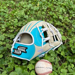 SSK Z9 Maestro 11.5” Blonde/Teal Spiral I Web Infield Baseball Glove