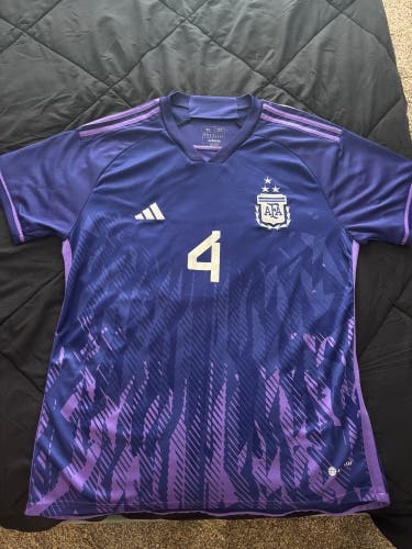 Adidas Argentina Away World Cup 2022 Soccer Jersey Purple Kit | Men’s XL