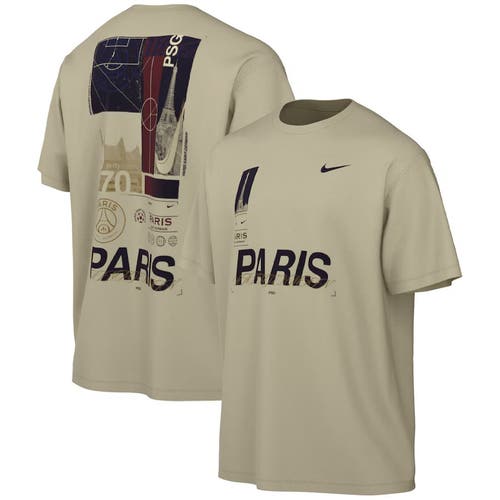 Nike PSG Original MAX90 Football Swoosh Short Sleeve T-Shirt Cream | Men’s L