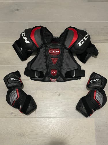 CCM U+ CS Pro shoulder pads and CCM FT1 Pro elbow pads Sr M