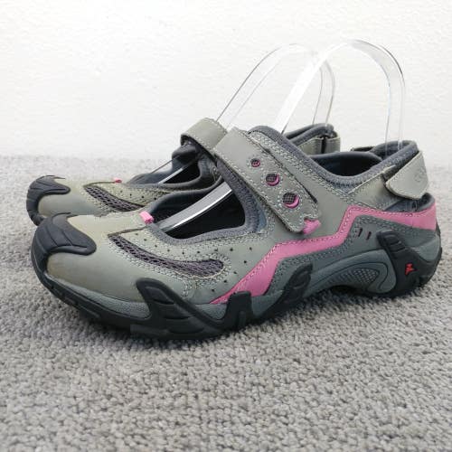 ECCO Receptor Mary Jane Flat Strap Sandals Womens Size 38 EU Shoes Gray Purple