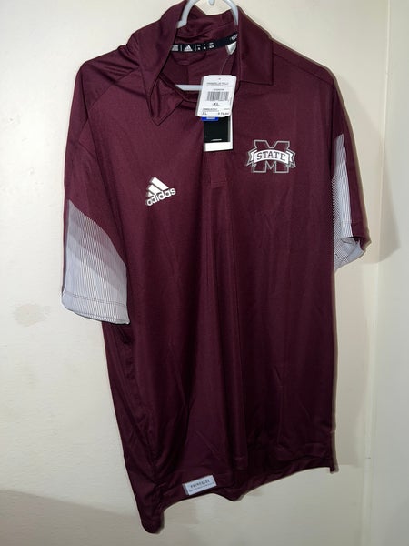 adidas Mississippi State Bulldogs Primeblue Sideline Polo Shirt Men's XL H46469
