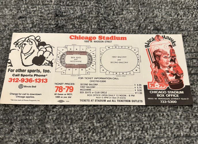 Chicago Blackhawks NHL Vintage 1978 1979 Pocket Schedule