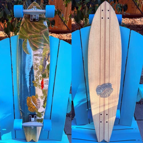 Sector 9 Skateboards - “Waimea” Complete Longboard Skateboard - White Ocean Wave