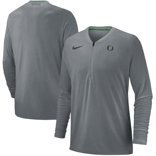 NIKE Men's Dri-Fit U of O Coaches Sideline Performance 1/4 Zip Pullover Heather Gray XL