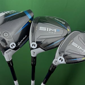 TaylorMade SIM2 MAX LEFT Hand Set Driver, Fairway Wood, Hybrid Regular Flex NEW