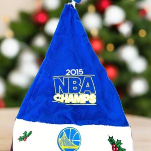 Golden State Warriors 2015 NBA Champs Blue NOS Santa Hat (New)