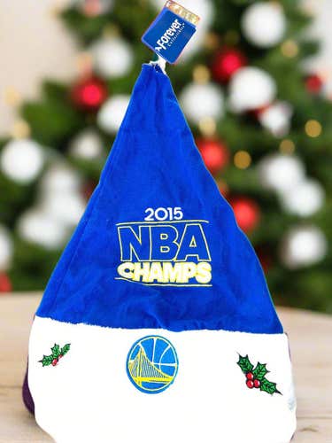 Golden State Warriors 2015 NBA Champs Blue NOS Santa Hat (New)