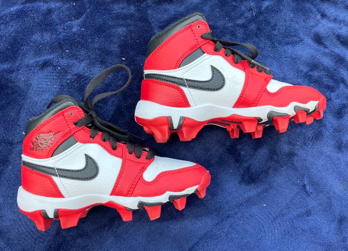 Red Kid's 11K (Little Kids) Youth Nike Air Jordan High Top Footwear Molded Cleats (Used)
