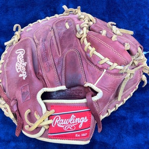 Red Adult Rawlings Sandlot RH Catcher's Baseball Glove 33" (Used)