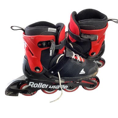 Used Rollerblade MICROBLADE Senior Roller Quad Skates Black Adjustable 11760-S000081336
