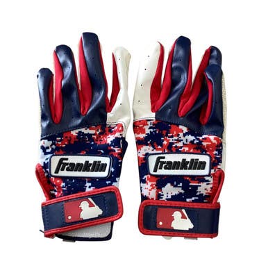 Used Franklin BB/SB Batting Gloves White/Royal/Red SM 11760-S000081334
