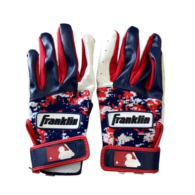 Used Franklin BB/SB Batting Gloves White/Royal/Red SM 11760-S000081334