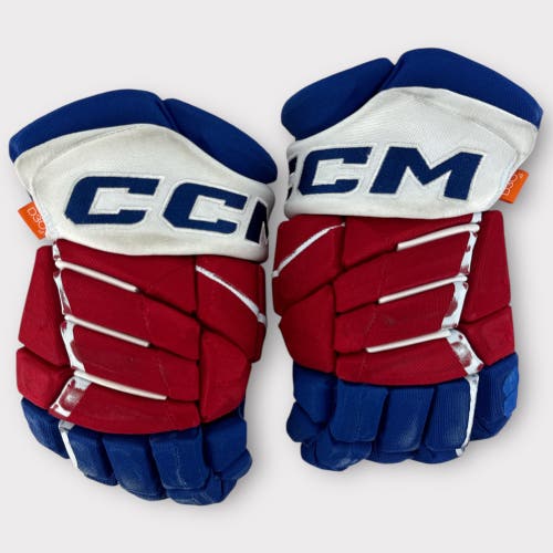 Pro Stock Used CCM JetSpeed 13” Rochester Americans Hockey Gloves