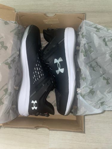 Black Men's Size M 12.0 (W 13.0) Adult Under Armour Metal Cleats (New)