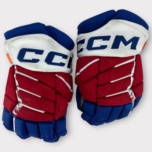 Pro Stock Used CCM JetSpeed 13” Rochester Americans Hockey Gloves