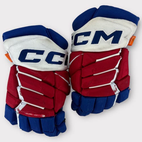 Pro Stock Used CCM JetSpeed 13” Rochester Americans Hockey Gloves