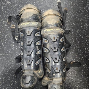 Used Reebok VR6000 Catchers Leg Guards Black Youth 11849-S000030765