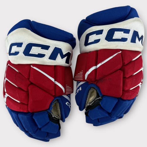 Pro Stock Used CCM JetSpeed 13” Rochester Americans Hockey Gloves