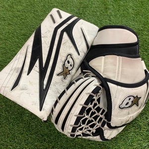 White Intermediate Brian's Optik X2 Goalie Gloves & Blockers Regular (Used)