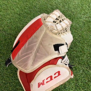 White Junior CCM Extreme Flex E5.5 Goalie Glove