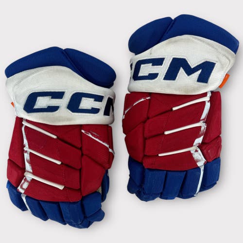 Pro Stock Used CCM JetSpeed 14" Rochester Americans Hockey Gloves