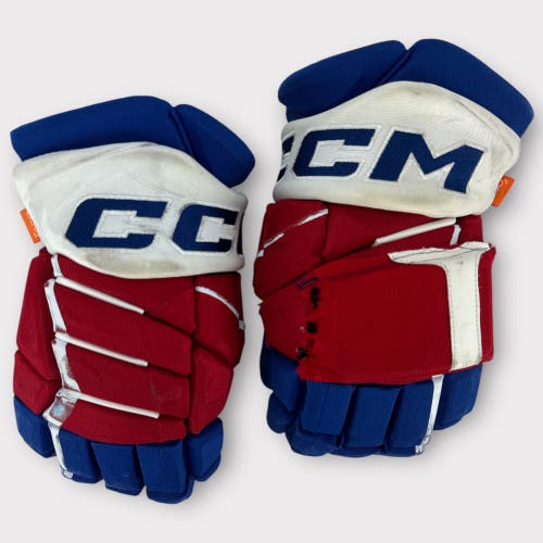 Pro Stock Used CCM JetSpeed 14" Rochester Americans Hockey Gloves
