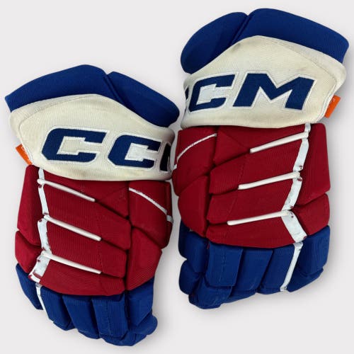 Pro Stock Used CCM JetSpeed 14" Rochester Americans Hockey Gloves