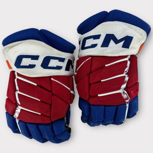 Pro Stock Used CCM JetSpeed 14" Rochester Americans Hockey Gloves