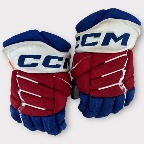 Pro Stock Used CCM JetSpeed 13” Rochester Americans Hockey Gloves