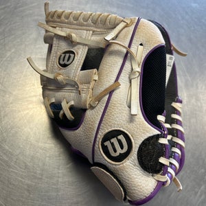 Used Wilson A200 BB/SB Glove RH Throw White 10" 11868-S000065211