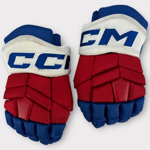 Pro Stock Used CCM Tacks 14" Rochester Americans Hockey Gloves