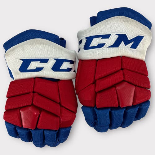 Pro Stock Used CCM Tacks 13" Rochester Americans Hockey Gloves