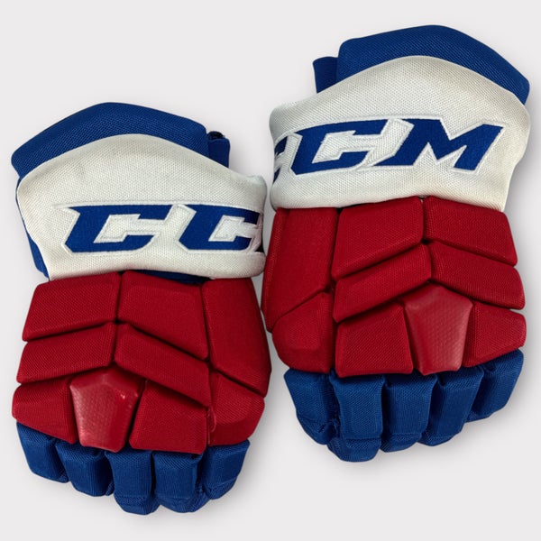 Pro Stock Used CCM Tacks 13" Rochester Americans Hockey Gloves