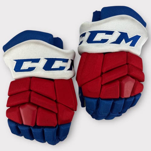 Pro Stock Used CCM Tacks 13" Rochester Americans Hockey Gloves