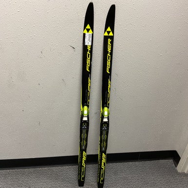Used Fischer RCS SPRINT CROWN Boys XC Ski/Binding Black And Optic Yellow 120 cm 11855-S000190266