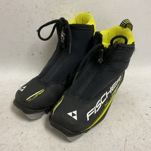 Used Fischer XJ SPRINT Boys NNN XC Ski Boots Black JR-01.5 11855-S000190262