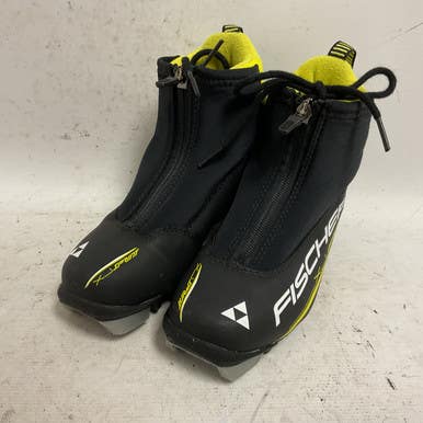 Used Fischer XJ SPRINT Boys NNN XC Ski Boots Black JR-01 11855-S000190263